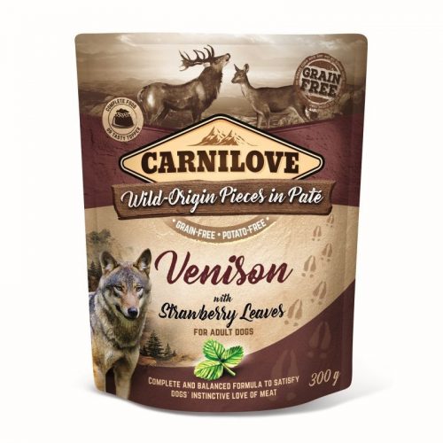 Carnilove Dog tasakos Paté Venison with Strawberry Leaves - Szarvas eperlevéllel 300g HU