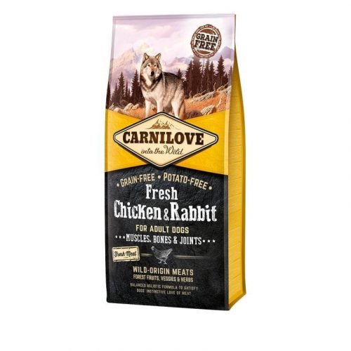 Carnilove Fresh Adult Dog Chicken & Rabbit Muscles, Bones & Joints- Csirke és Nyúl Hússal 12kg