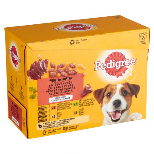 PEDIGREE alutas 12-pack csirke-bárány-pulyka-marha 12*100g Multipack