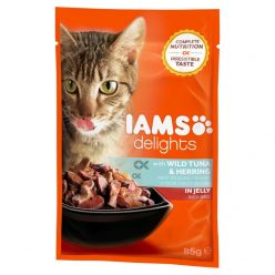   Iams Cat Delights Tonhal És Hering Aszpikban nedves macskatáp 85g