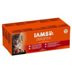   Iams Cat Delights Land & sea Multipack Aszpikban nedves macskatáp 48x85g