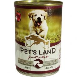   Pet s Land Dog Junior Konzerv Marhamáj-Bárányhús almával 415g