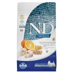   N&D Dog Ocean tőkehal, tönköly, zab & narancs adult mini 800g