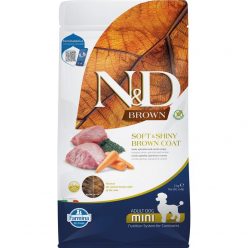   N&D Soft&Shiny Brown Coat Dog bárány, spirulina&sárgarépa adult mini 2kg