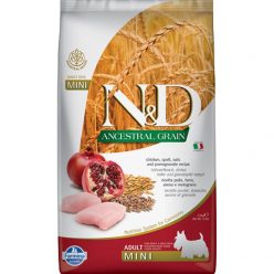   N&D Dog Ancestral Grain csirke, tönköly, zab & gránátalma adult mini 2,5kg