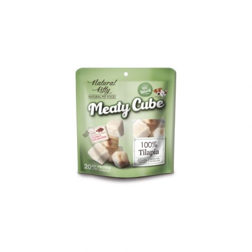 Natural Kitty Meaty Cube 100% Tilápia Hallal 60g