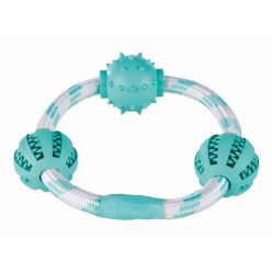   Trixie Játék Denta Fun Gumi Labdák Karikán 20cm/5cm, Menta