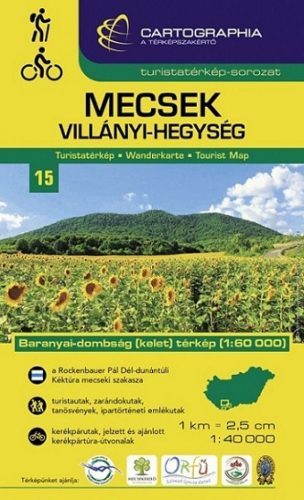 Mecsek, Villányi-hegység turistatérkép