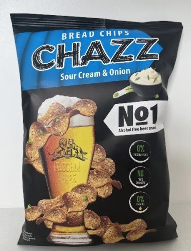 Chazz Bread Chips napraforgómagos kenyérchips tejföllel és hagymával 100g