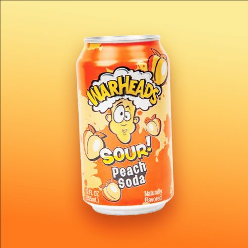 Warheads Sour Peach Soda barack ízű savanyú üdítőital 330ml