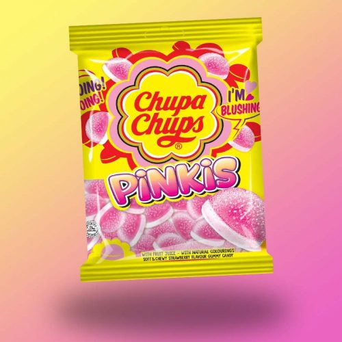 Chupa Chups Pinkis eper ízű gumicukor 90g