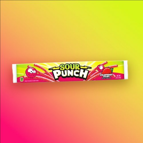 Sour Punch Strawberry Straws epres savanyú gumicukor 57g