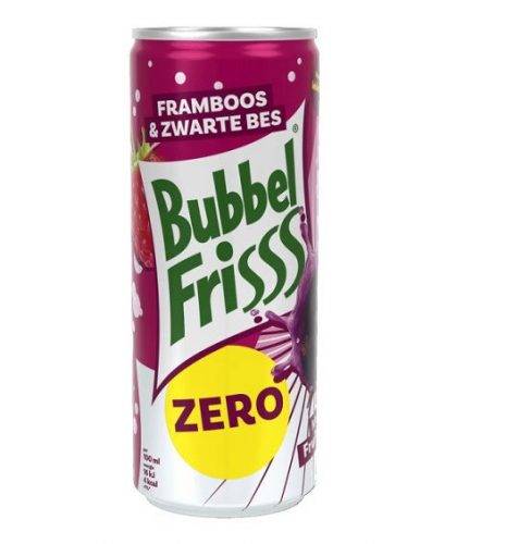 Bubbel Frisss Raspberry & Blackcurrant Zero málna és feketeribizli izű cukormentes üdítőital 250ml