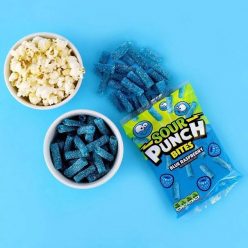   Sour Punch Bites Blue Raspberry kék málna ízű savanyú gumicukor 105g