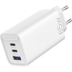 Vention USB-C+C+A (65W/30W/30W,  3-portos, fehér), töltő