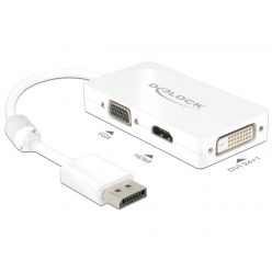   DeLock Displayport 1.1 male > VGA/HDMI/DVI-D (Dual Link) female Passive Adapter White