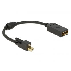   DeLock Adapter mini Displayport 1.2 male with screw > Displayport female 4K Black