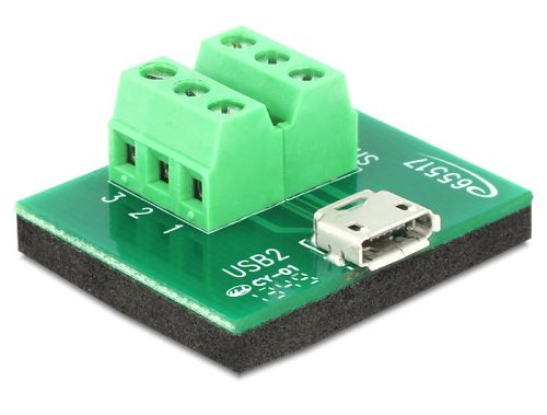 DeLock Adapter MicroUSB female> Terminal Block 6 Pin