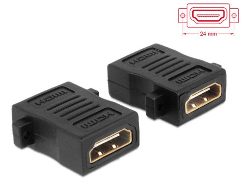 DeLock Adapter HDMI-A female > HDMI-A female with screw hole