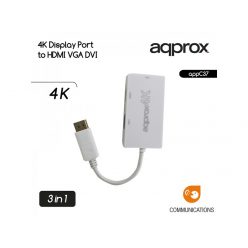   Approx APPC37 4K Display Port to HDMI-DVI-D (Dual Link)-VGA Adapter