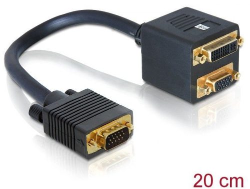 DeLock VGA male to VGA + DVI-I (Dual Link) female Adapter