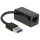 DeLock SuperSpeed USB3.2 Type-A male > Gigabit LAN 10/100/1000 Mbps compact Adapter Black