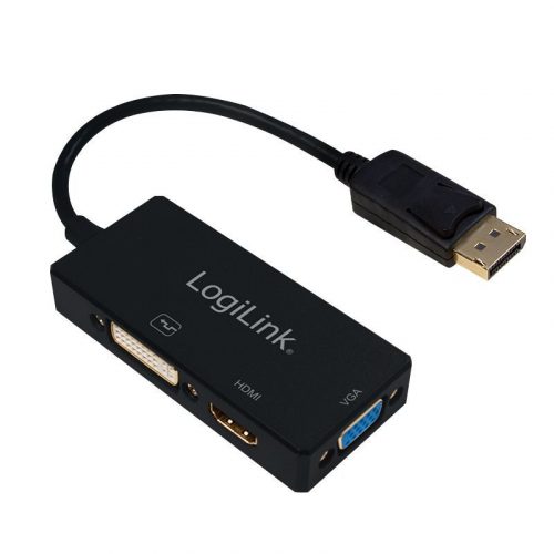 Logilink CV0109 4K DisplayPort to DVI/HDMI/VGA Converter Black