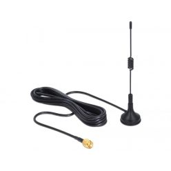   DeLock ISM 433 MHz Antenna SMA 3 dBi omnidirectional fixed magnetic base Black