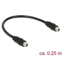   DeLock Stereo Jack 3.5mm female panel-mount > Stereo Jack 3.5mm female panel-mount 25cm cable