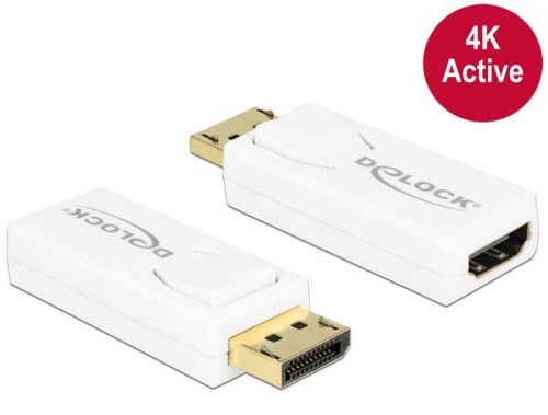 DeLock DisplayPort 1.2 male > HDMI female 4K Active Adapter White