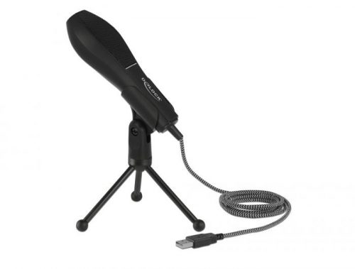 DeLock USB Condenser Microphone with Table Stand ideal for gaming Skype and vocals