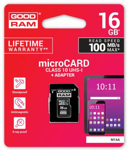 Good Ram 16GB microSDHC Class 10 UHS-I + adapterrel