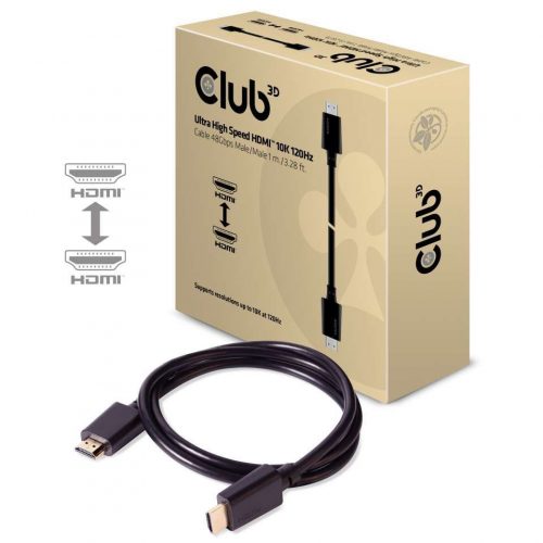 Club3D Ultra High Speed HDMI Cable 10K 120Hz 48Gbps M/M 1m Black