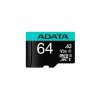 A-Data 64GB microSDXC Premier Pro Class 10 UHS-I U3 A2 V30 + adapterrel