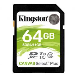   Kingston 64GB SDXC Canvas Select Plus Class 10 100R C10 UHS-I U1 V10