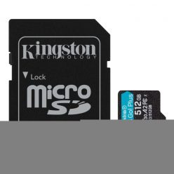   Kingston 512GB microSDXC Canvas Go! Plus Class 10 170R A2 U3 V30 Card + adapterrel