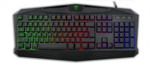 T-Dagger Tanker Rainbow Gaming billentyűzet, fekete, multimédia, megvilágítás, magyar, RGB Black HU