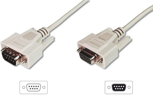 Assmann Datatransfer extension cable, D-Sub9 2m Beige