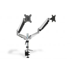   Digitus DA-90353 Universal Dual Desktop Monitor Mount With Gas Spring And Clamp Mount Silver