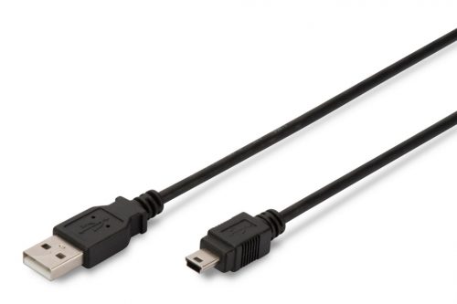 Assmann USB 2.0 connection cable, type  A - mini B (5pin) 1m Black