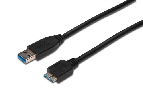 Assmann USB 3.2 connection  cable, type A - micro B 1m Black