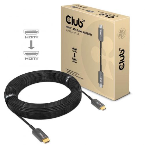 Club3D HDMI AOC Cable 4K120Hz M/M 20m Black