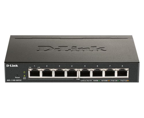 D-Link DGS-1100-08PV2 8-Port Gigabit PoE Smart Managed Switch