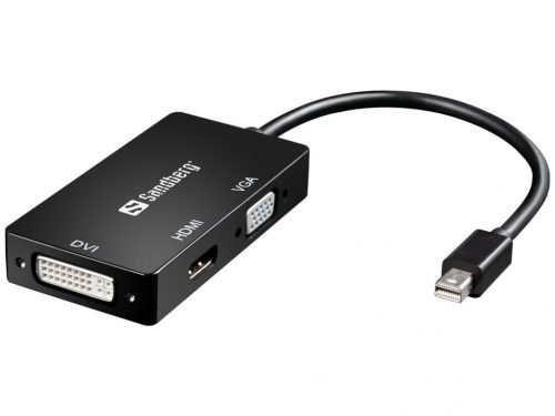 Sandberg Adapter MiniDP>HDMI+DVI+VGA Black