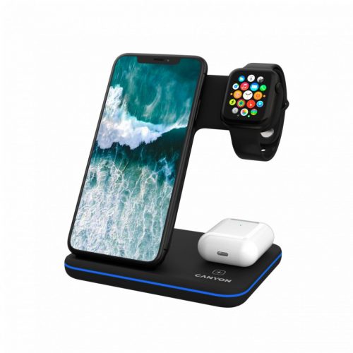 Canyon WS-303 3-in-1 Wireless Charging Station Black