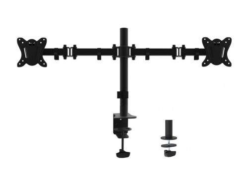 EQuip 13"-27" Articulating Dual Monitor Desk Mount Bracket Black