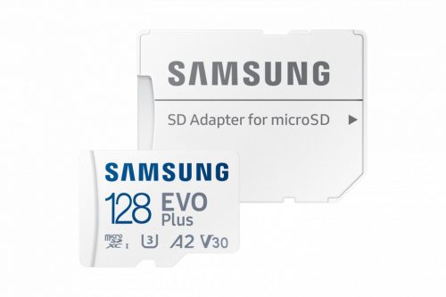 Samsung 128GB microSDXC EVO Plus Class10 U3 A2 V30 + adapterrel