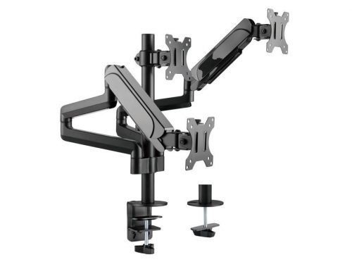 EQuip 17"-27"  Triple Monitor Desk Mount Bracket Black