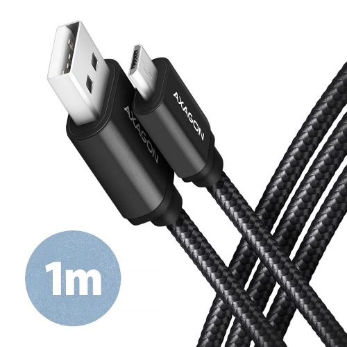 AXAGON BUMM-AM10AB HQ Micro USB > USB-A Cable 1m Black