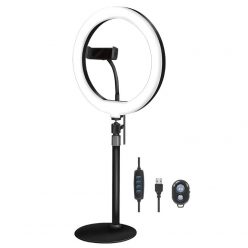   Logilink 25cm LED Ring Light with Lighting Controls and  Remote Control